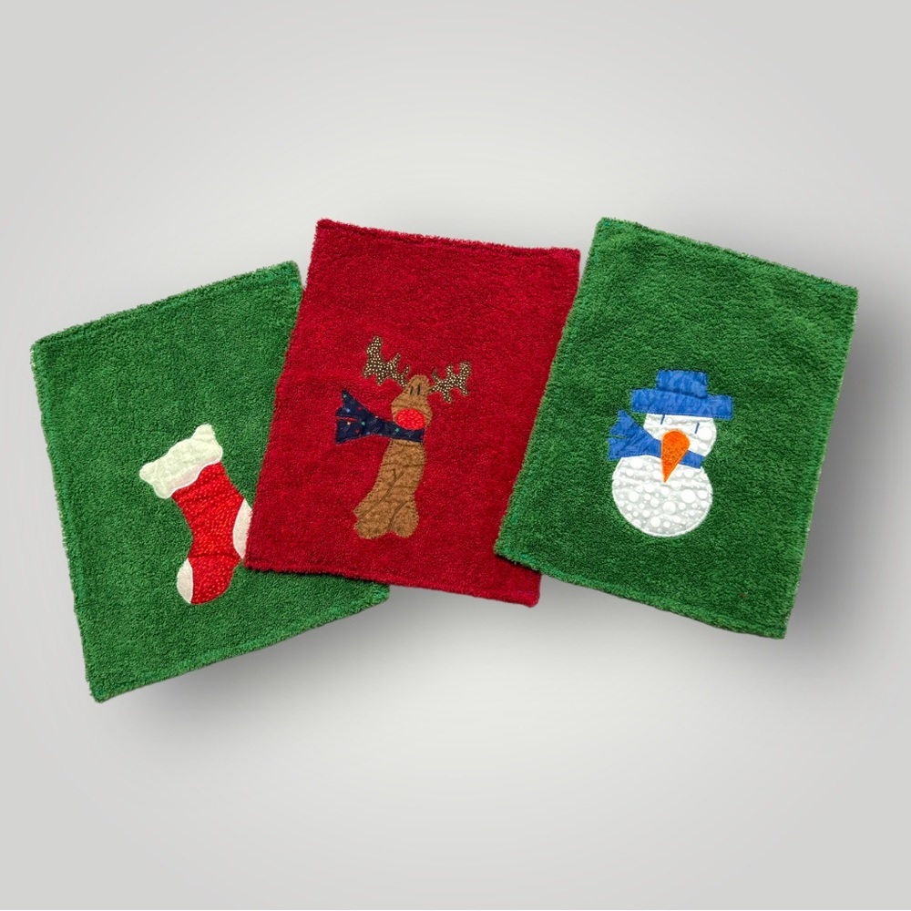Lot/3 𝑯𝒂𝒏𝒅𝒎𝒂𝒅𝒆 Decorative Hand Towel GIFT